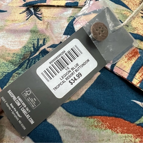 Natural Reflections 1X Tropical Resort Button Down Short Sleeve Shirt NWT O1 - Picture 5 of 6